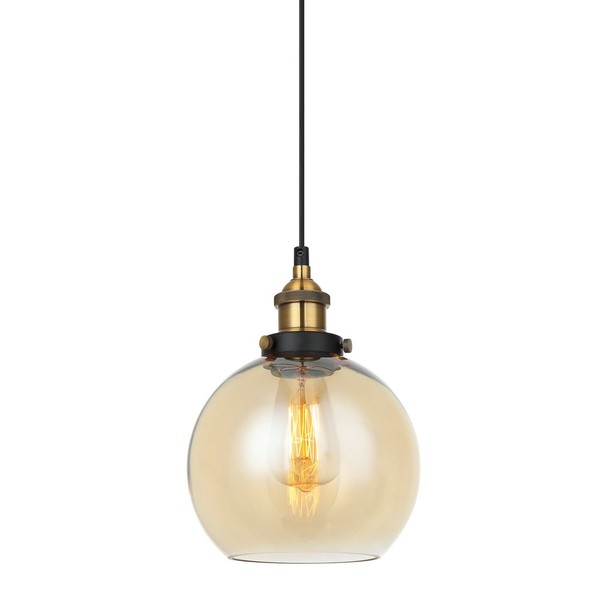 Bernstein Schwarz Gold Moderne HäNgelampe Pendelleuchte 1X40W/E27 IP20-image
