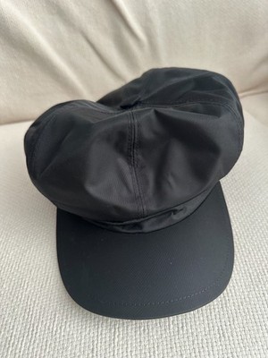 PRADA NEWSBOY BLACK HAT FOR WOMEN SIZE L - PRISTINE CONDITION WITH DUST BAG
