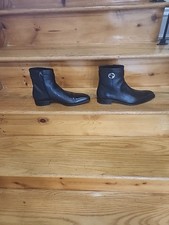 Gucci MEN's BLACK Leather Boots Made In Italy Size 8.5 D