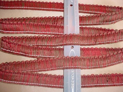 12Y BOMAR 999-02020 BEECHNUT BERRY RED MOSS BRUSH FRINGE UPHOLSTERY TRIM