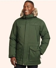 Eddie Bauer Down Coat Mens 3xlt Green Weatheredge Fur Hooded Superior Parka Eddie Bauer Down Coat Mens 3xlt Green Weatheredge Fur Hooded Superior Parka
