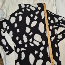 KAMALIKULTURE Norma Kamali All In One Maxi Dress Black White Abstract 54" XL