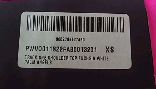 New Palm Angels Track One Shoulder Top Fuschia Size XSmall - Picture 4 of 4