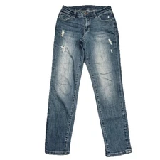 Jag Jeans Girlfriend 6/28 Blue Distressed Holes Stretch Womens Measure 28x28.5