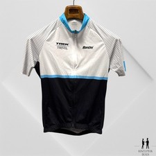 Trek Travel Santini Cycling Jersey Women’s L Large White Blue Black Made  Italy
