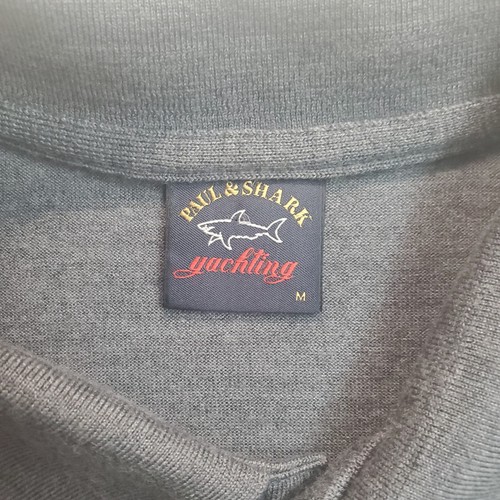 Paul & Shark Wool Polo Shirt Long Sleeve Knit Pullover Sweater Gray Mens Medium - Picture 3 of 12