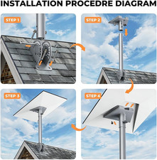Starlink Roof Mount Standard 4/4X/Gen 3 360 Adjustable Wall Bracket Heavy Duty