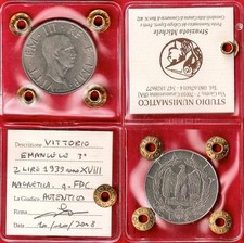 2 Lire 1939 XVIII Magnetico IMPERO qFDC Regno Vittorio Emanuele III 1901 - 1943