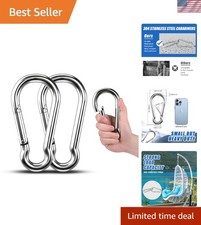 Large Carabiner Clip Hooks, 2pcs 7 inch Carabiners Heavy Duty, 304 Stainless ...