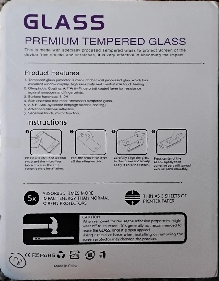 Tempered Glass Screen Protector Fits- Apple iPad 5/6, Air 1/2, iPad Pro- Sealed  - Image 2 of 2