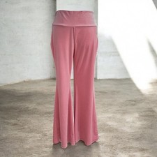 Juicy Couture Pink Velour Flare Pants Soft Girl Y2K Lounge Stretch XXL Foldover