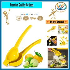 Large Heavy Duty Lemon Squeezer Handheld Citrus Juicer – Metal, Yellow