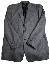 Pronto Uomo Blazer Men 48 Long Gray Textured Two Button Sport Coat Jacket Notch
