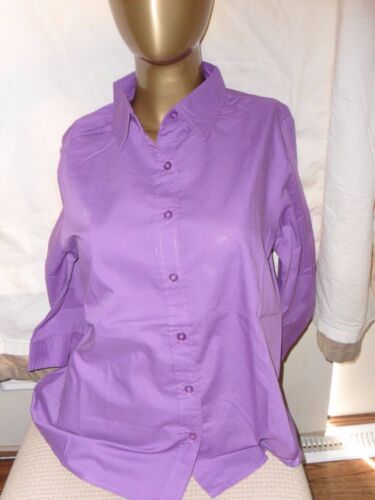 American Sweetheart 3/4 Sleeve Purple Button-Up Top Small