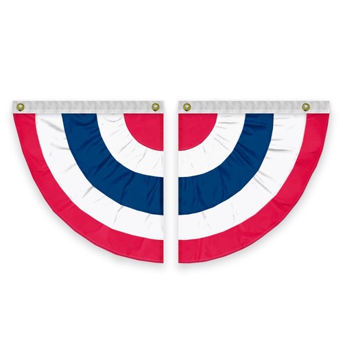 USA Pleated Half Fan Flags, US Flag Buntings Banner, 5 Stripes - Left & Right - Picture 3 of 4