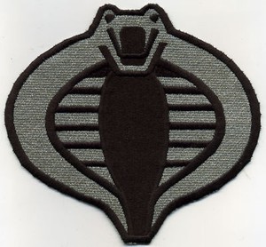 GI-Joe-Cobra-Commander-Officer-Large-6-034-Silver-Black-Embroidered-Iron-On-Patch