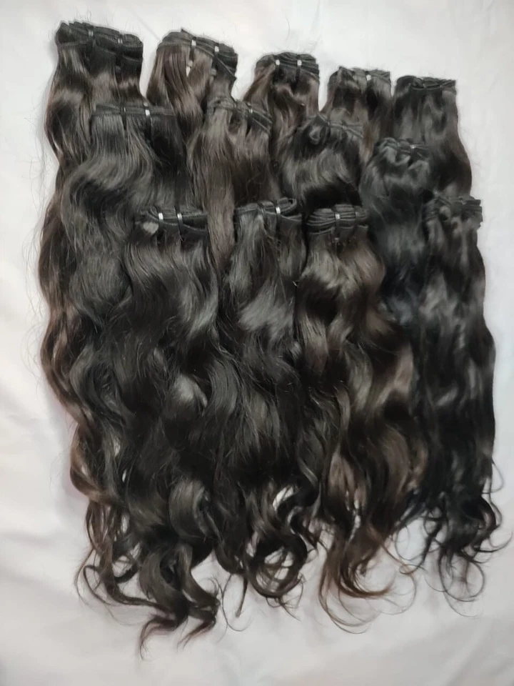 Paquete de cabello rizado indio crudo, cabello de templo 100 % cabello indio, extensión de cabello humano Foto 2 de 4