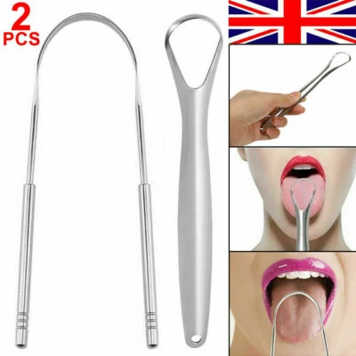 ALFA ACCESSORIES 2X Stainless Steel Tongue Tongue Cleaner Scraper Dental Care Hygiene Oral Mouth