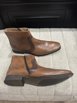 Cam Newton MADE Garner Tan Leather w/Python Print 14D Dress Boot - MSRP $160