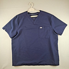 Figs Men's Leon 3 Pocket V Neck Scrub Top Navy Size XXL 1000199
