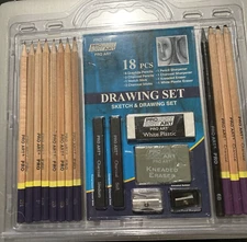 PRO ART 3078 Pencil Set Sketch & Draw Graphite & Charcoal 18 Pieces New