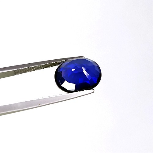 π7.20 carats ROYAL BLUE SAPPHIRE OVAL 12x9 MM. LOOSE GEMSTONE ovale saphir bleu - Picture 3 of 3