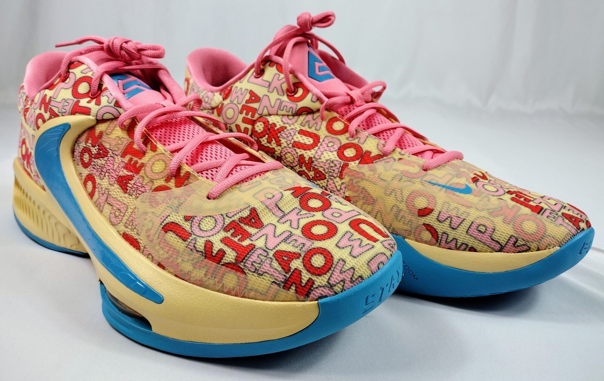 Nike Zoom Freak 4 Letter Bros Mens Sz 17 Pale Vanilla Blue Giannis