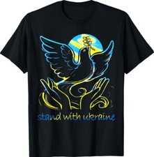 Peace In Ukraine Dove Stand With Ukraine Support Unisex T-Shirt