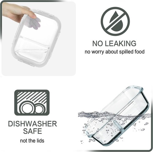 Leak-Resistant 10-Pack Glass Lunch Containers with Portion Control Design - Picture 5 of 8