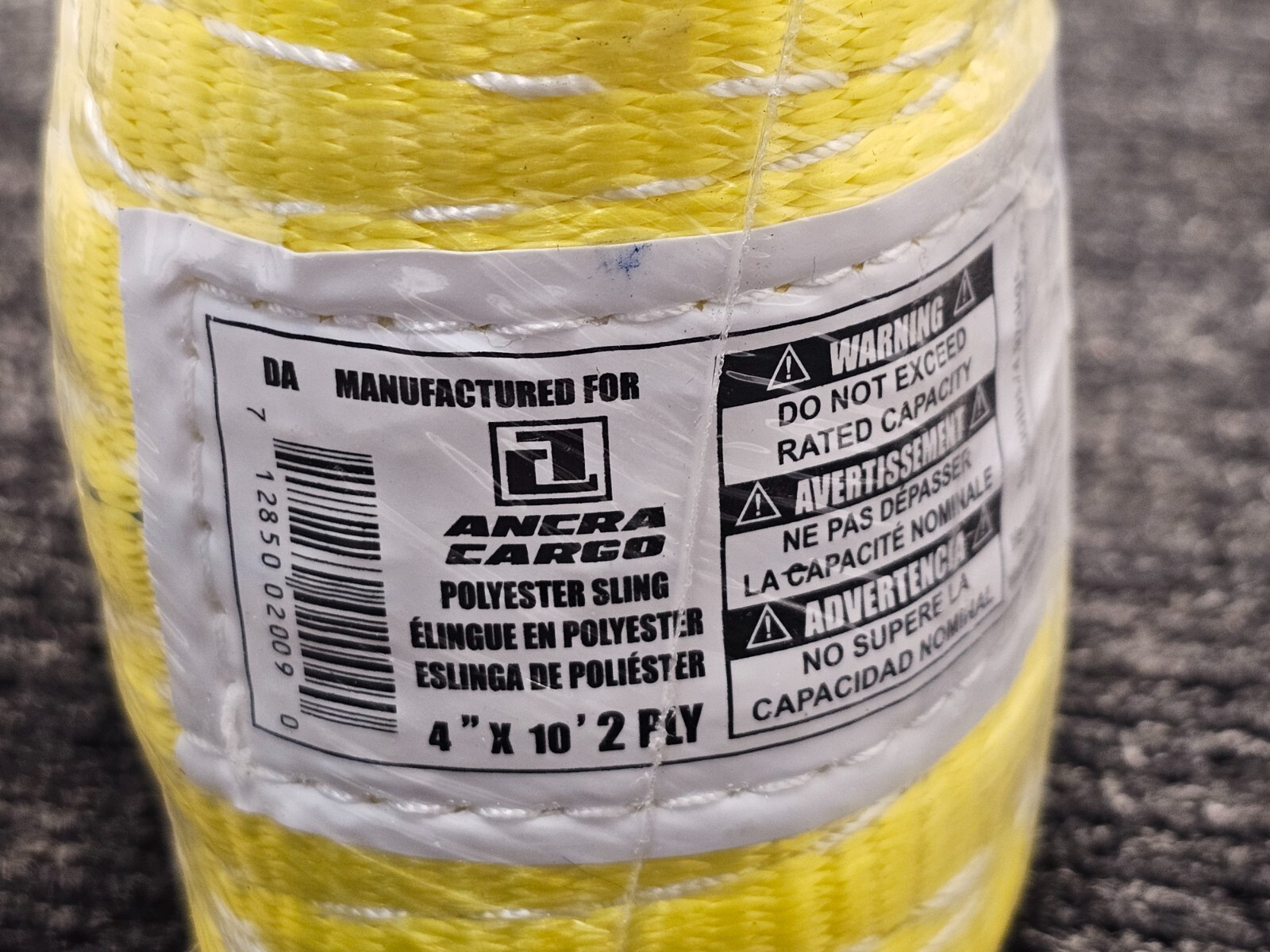 Ancra Cargo 20-EE2-9804X10: Sling, 2 Ply, Ee2-4" X 10' Tapered Eye to Eye W/Rein