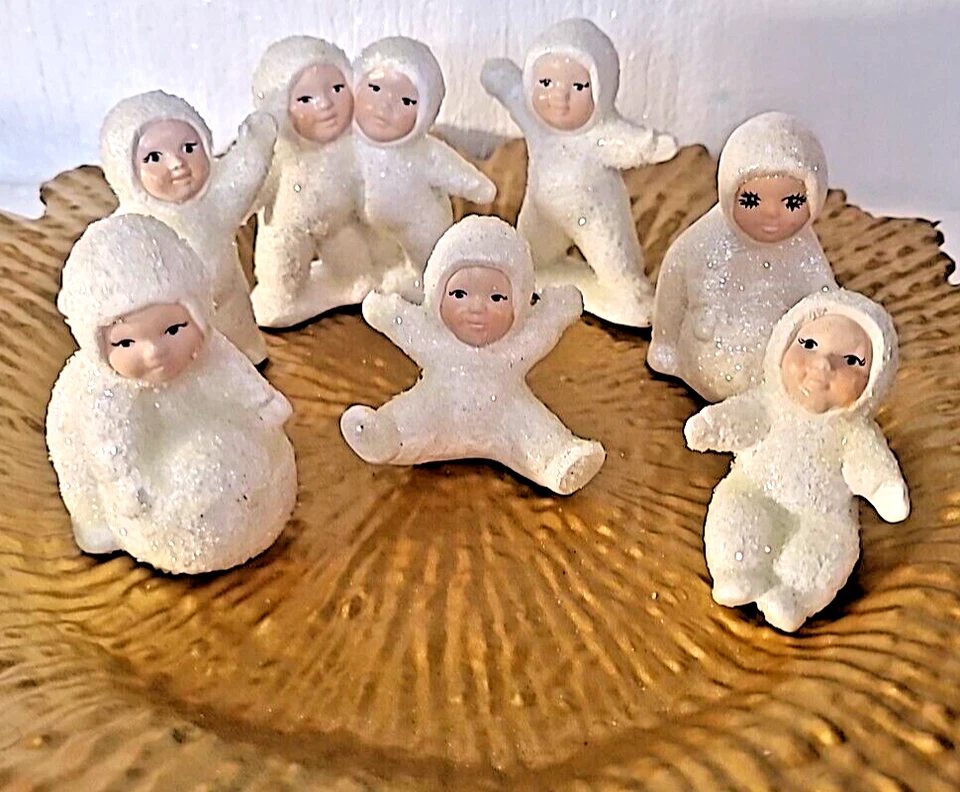 Lote De Colección #7 Snowbaby Look Alike Adornos de Navidad Jugando Sonriendo Foto 2 de 4