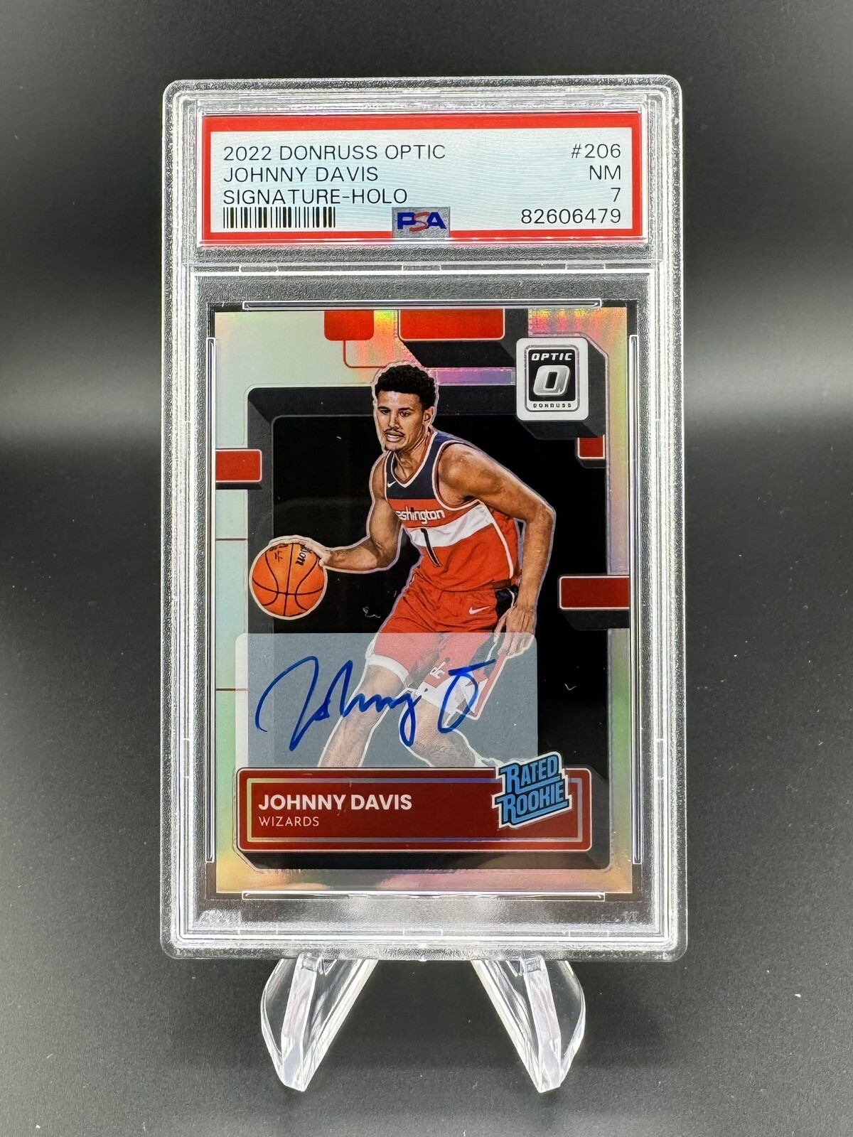 2022 Donruss Optic Rated Holo Prizm Signatures Johnny Davis #206 Rookie Auto RC