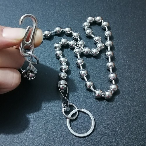 10mm Size Bead Ball 100% stainless Steel 16--40Inch Length Wallet Chain - Picture 2 of 5