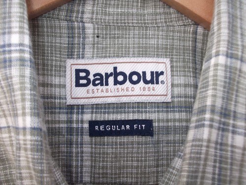 Barbour Coldingham Herren Leinen Mix Kurzarm Hemd Oberteil Medium Grün Kariert - Bild 10 von 13