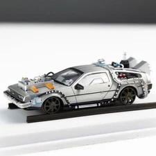MJ 1/64 Scale Back to the Future DeLorean Time Machine2 Diecast car Model Toy