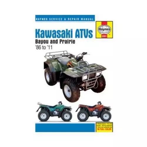 Haynes ATV Repair Manual For Kawasaki Bayou 220 300 1986 2003 eBay