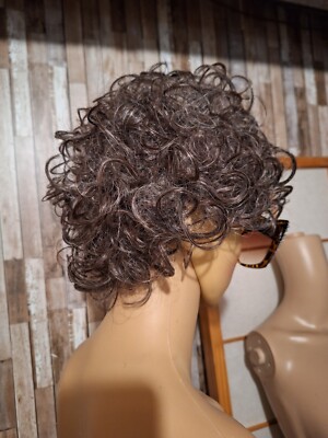 100 Percent Pure Human Hair  Gray Black  Wig