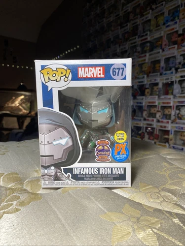 Funko Pop! Vinyl: Marvel - Infamous Iron Man (GITD) #677 Diamond W/PROTECTOR