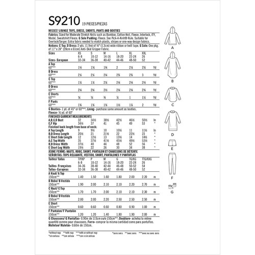 Simplicity Sewing Pattern 9210 10717 Misses Top Dress Shorts Slippers Size XS-XX - Picture 2 of 2