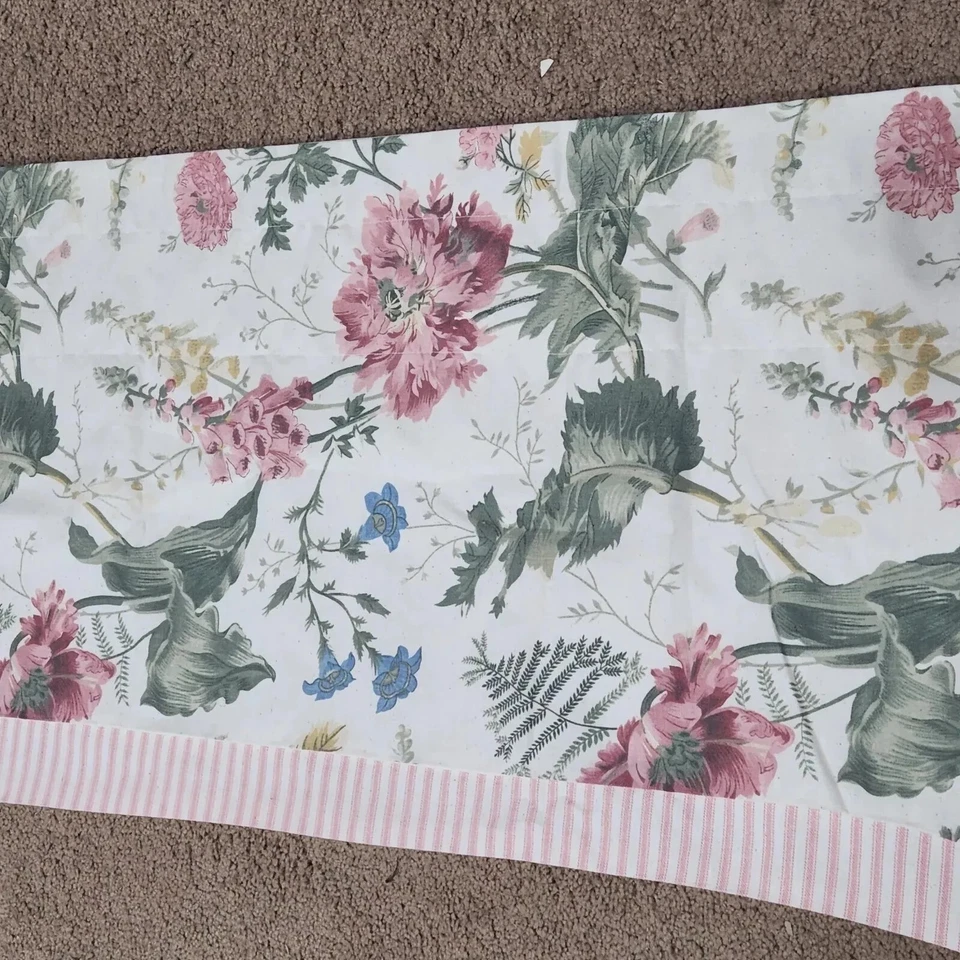 De Colección Cortinas Country Cocina 2 Niveles Cenefa Swag Floral Abierto Rosa Raya 82.5" Foto 2 de 4