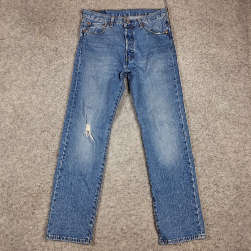 Levis 501 93 Jeans Mens 32x32 Blue Button Fly Regular Straight Leg Denim