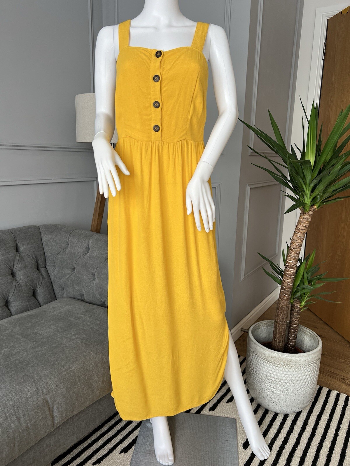 HUSH Midi Dress Size 10 - Yellow