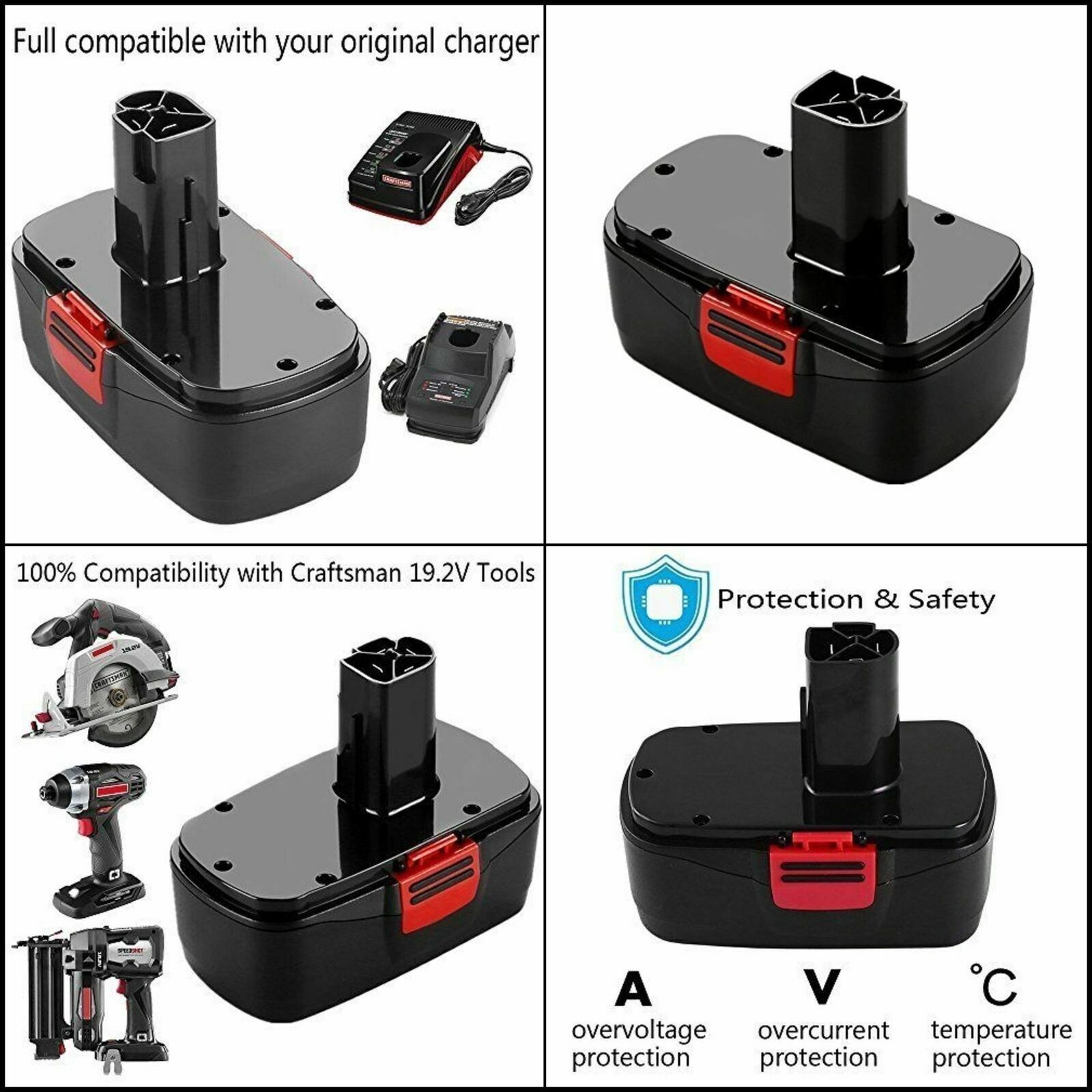 2Pack For Craftsman 19.2 Volt C3 Battery DieHard 130279005 11376 130279003 11375 4