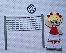 Volleyball Girl Blonde Hair/Red Uniform. Scrapbook, Card Making Paper Piecing