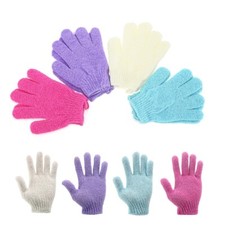 4 Pairs Exfoliating Spa Bath Glove Shower Soap Clean Hygiene Body Scrub Massage