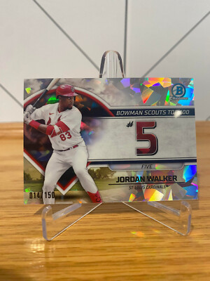 2023 Bowman - Jordan Walker - Bowman Scouts Top 100 - Atomic Refractor - 14/150