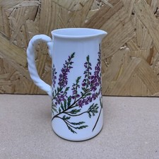 Vintage Cauldon China Hand Painted Rope Handle Floral Jug - Brown Westhead Moore