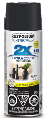 Rust-Oleum 253701 Painter's Touch 2X  Ultra Cover Flat Black  340G