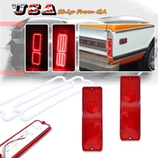 2PC Full Red LED Tail Brake Lamp Tailight For 1967-1972 Chevy / GMC Pickup Truck