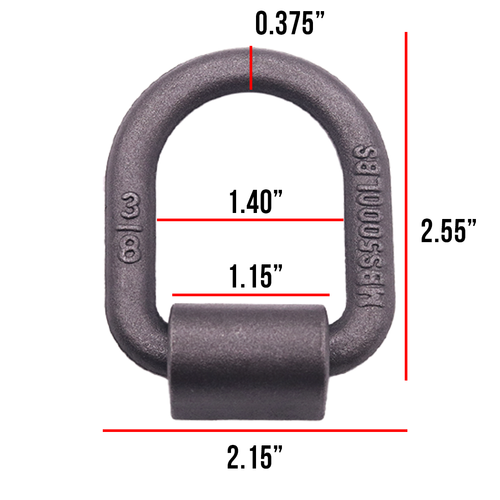 Anillo en D forjado con soldadura de alta resistencia de 3/8" paquete de 6 5.000 libras - anclaje de amarre - Imagen 6 de 6